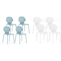 Set of 4 Metal Dining Chairs - 2 Colours | Wowcher