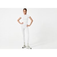 White/XL: Women's Two-Piece Athletic Set with High-Waisted Control Leggings | Wowcher