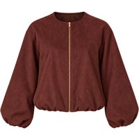 Unisex UK14: Chocolate Faux Suede Bubble Hem Jacket | Wowcher