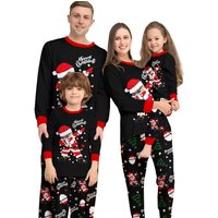 Unisex Black Matching Family Christmas Pyjamas Set | Wowcher