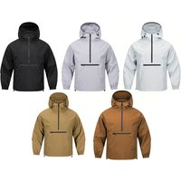 Men's Hooded Half-Zip Windbreaker Jacket in 5 Colours | Wowcher