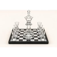 Chess-Themed Borosilicate Glass Wine Decanter and Glasses Set | Wowcher