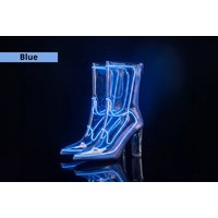 Unisex Blue/UK 5: LED Light Up Cowboy Boots | Wowcher