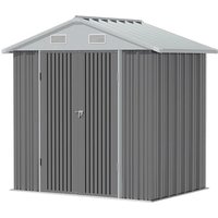 4x6FT Metal Garden Storage Shed with Lockable Double Doors | Wowcher
