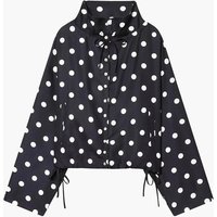 UK6/BLACK: Women's Retro Polka Dot Jacket with Stand Collar | Wowcher