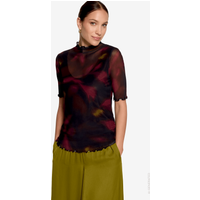 Mesh-Shirt mit Blumen
