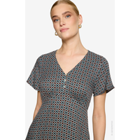 Blusenkleid Mini mit grafischem Muster