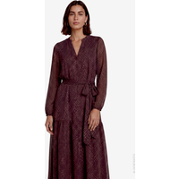 Maxikleid Damen langarm mit Animalprint