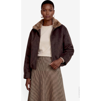 Damen Jacke mit Kunstfellkragen