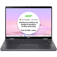 Acer Chromebook Plus Spin 714, CP714-1HN, Chromebooks, 14" Touchscreen, Intel Core Ultra 5, 16 Go RAM, 512 Go SSD, Intel Graphics
