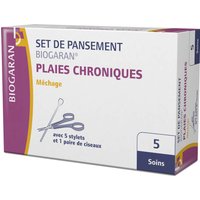 Biogaran Set de Pansement Plaies Chroniques Méchage 5 unités