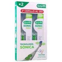 GUM Pack Sonic Daily Brosse À Dents Électrique blanche 2 Unités