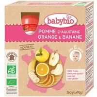 BabyBio Pomme Orange Orange Banane Bio 4x90 g
