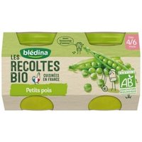 Blédina Les Récoltes Bio Petits Pois 4 6 mois 2x130g