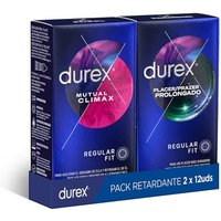 Durex Pack Retardante Placer Prolongado + Mutual Clímax 2x12uds