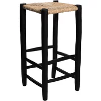 Palm Leaf and Painted Wood Stool