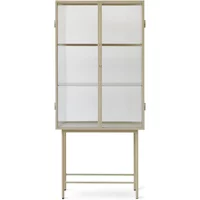 Haze Ribbed Glass and Metal Sideboard