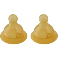 Natural Rubber Baby Bottle Teat - Slow Flow - Set of 2