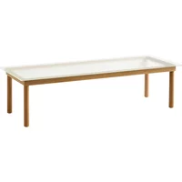 Kofi Ribbed Glass Coffee Table, Oak Base