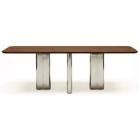 Chrysoline walnut-finish wood dining table