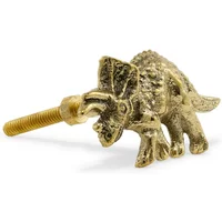 Triceratop brass door handle