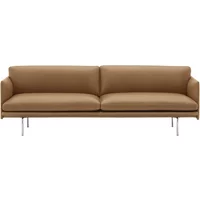 Outline Soft 3-Seater Leather Sofa with Chrome Legs, Anderssen & Voll
