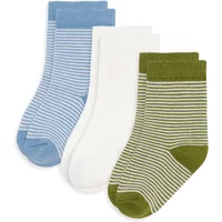 Set of 3 Pairs of Striped Ribbed Socks