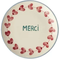 Merci ceramic dessert plate