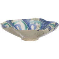 Decorative stoneware salad bowl