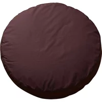 Bigdot round cushion in organic percale - Coffee Brown