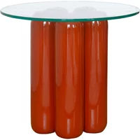 Side table with glass top
