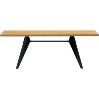 EM table in oiled natural oak 220x90 cm - black base - Jean Prouvé
