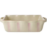 Striped stoneware baking dish