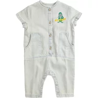 Organic Cotton Washed Denim Jumpsuit