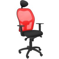 Piqueras y Crespo Jorquera Silla Malla Roja Asiento Bali Negro con Cabecero Fijo 15SRBALI840C