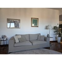 Deesup Canapé 3 places Orlando en tissu couleur sable clair Frigerio