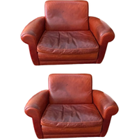 Deesup Paire de fauteuils vintage en cuir Baxter