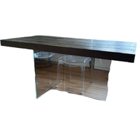Deesup Table rectangulaire Air en verre et bois Lago