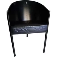 Deesup Fauteuil Pratfall en cuir et bois noir Driade