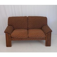 Deesup Canapé 2 places en velours marron vintage années 70 Mobil Girgi