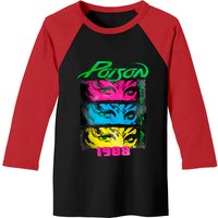Poison Rock Band Poison 1988 Open Up And Say Ahh Neon Adult Baseball Tees Tee