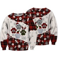 Paws Christmas 3d Ugly Christmas Sweatshirt