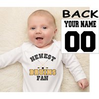 Personalized Name And Number Newest Bruins Fan Bodysuits