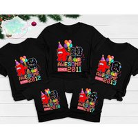 Personalized Among Us Birthday Family Matching T Shirt