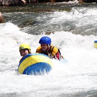 Whitewater swimming (hydrospeed) on the Ubaye