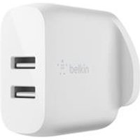 Belkin Dual USB-A Wall Charger 12W x2 - White at BT Broadband & Mobile Belkin Dual USB-A Wall Charger 12W x2 - White.