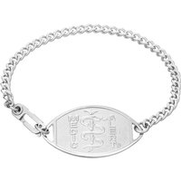 Classic Embossed Medical ID Bracelet Stainless Steel Silver