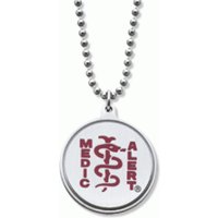 Classic Ball Chain Medical ID Necklace Red