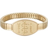 Stretch Band Large Medical ID Bracelet Gold