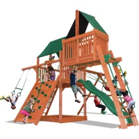 Deluxe Fort Combo 4 - Solid Green w/Yellow Slide